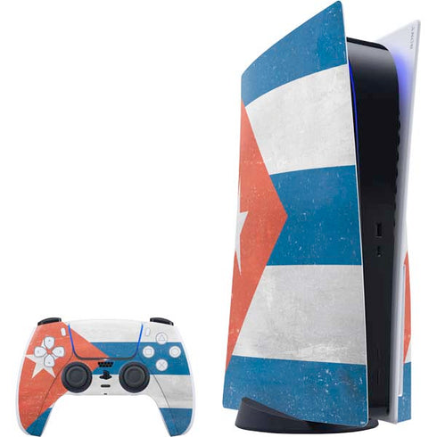 Cuban Flag Distressed PlayStation PS5 Skins